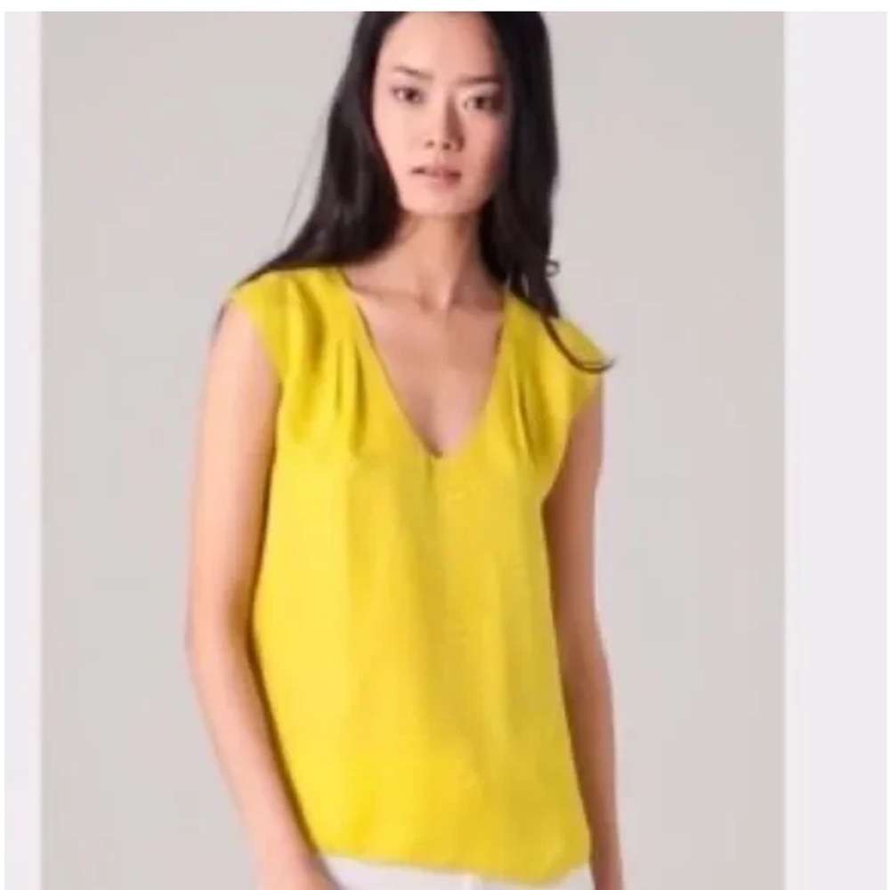 Rebecca Taylor - Yellow Silk Blouse w tie back - size 4 or 6